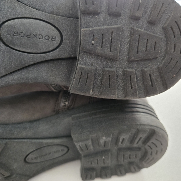 Rockport Cobb Allen Grey leather mid calf Brooke biker moto winter boots Sz 9 - Picture 7 of 10